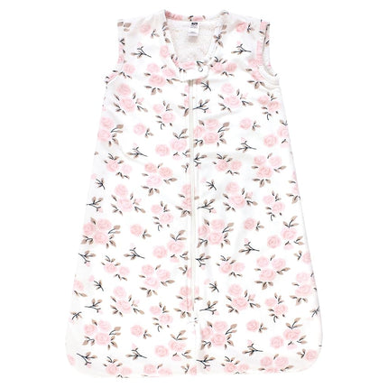 Hudson Baby Saco de Dormir de Peluche de Piel Sintética para Bebés Niñas, Manta Ponible, Estampado Floral Rosa Neutro, 18-24 Meses