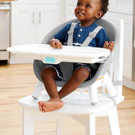Skip Hop Baby High Chair 4 in 1 Convertible High Chair, EON, Grey/White