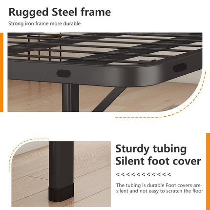 BestMassage Folding Bed Frame,14 Inch Metal Foldable Bed Frame with Underbed Storage,Sturdy Steel Frame,Easy Assembly Noise-Free, No Box Spring Needed,Twin