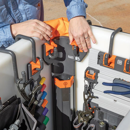 Klein Tools BC515S Hot Stick Holder Module with Magnetic Flap, Fits 8-Foot & 12-Foot Telescoping Sticks, Orange & Gray, Nylon