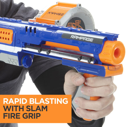 NERF Rampage N-Strike Elite Bláster de juguete con tambor de 25 dardos y tiro rápido para niños, adolescentes y adultos (exclusivo de Amazon)