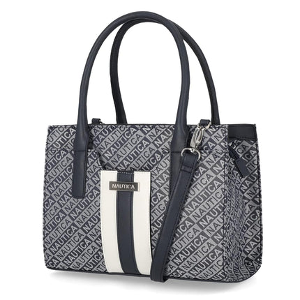 Nautica Women's Sandy Jr. Top Handel Satchel with Removable Crossbody Strap Bag, Indigo Jacquard, One Size