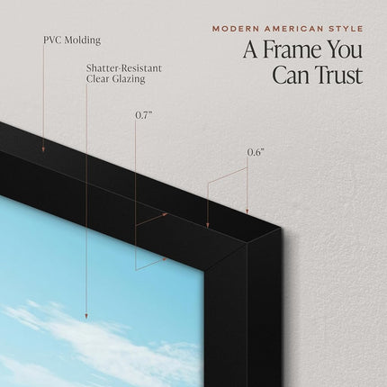 Americanflat 19x25 Poster Frame with Polished Plexiglass - Streamline Collection - Thin Border Picture Frame for Wall Display - Hanging Hardware Included - Black