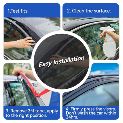 Window Visors Rain Guards Shield for 2012-2018 Ford Focus Sedan, Out-Channel Window Vent Wind Deflectors Visors Shades for 12-18 Focus (Not for Focus RS & ST)