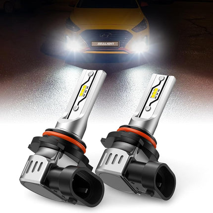 SEALIGHT H10 LED Fog Light Bulbs or DRL, 12000LM 9140 9145 Fog Lights LED Bulbs 600% Brightness Upgrade, 1:1 Size 100% Successful Installation for Trucks Cars, Pack of 2,Turn Signal & Fog Light Combos