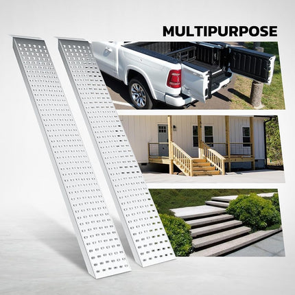 DNA MOTORING A3 Steel Versatile Loading Ramp for Hand Truck, Bicycle, Motorcycle, ATV & More, 880 pounds Each Pair Capacity, TOOLS-00466