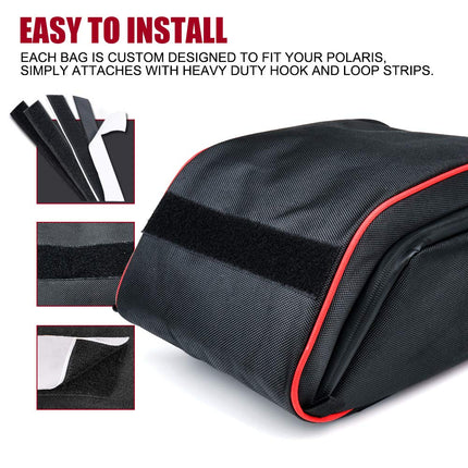 Bolsa de almacenamiento para consola central Xprite UTV para Polaris General 1000/1000-4 todoterreno 2016, 2017, 2018, 2019, 2020, 2021 Organizador de bolsillo para asientos centrales - Redlining