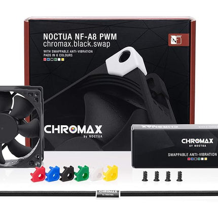 Noctua NF-A8 PWM chromax.black.swap, High-Performance Quiet Fan 80mm