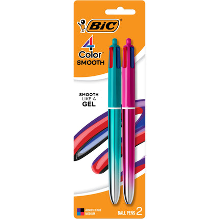 BIC 4-Color Smooth Retractable Ballpoint Pen, All 