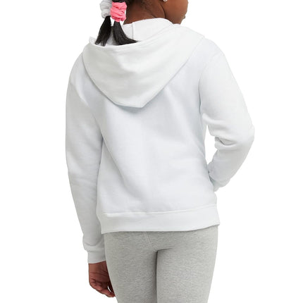 Hanes Girls' Big ComfortSoft EcoSmart Full-Zip Fleece Hoodie - white - S