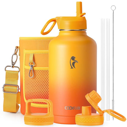 Water Bottle 40 oz Insulated with Straw&Brush, Coo