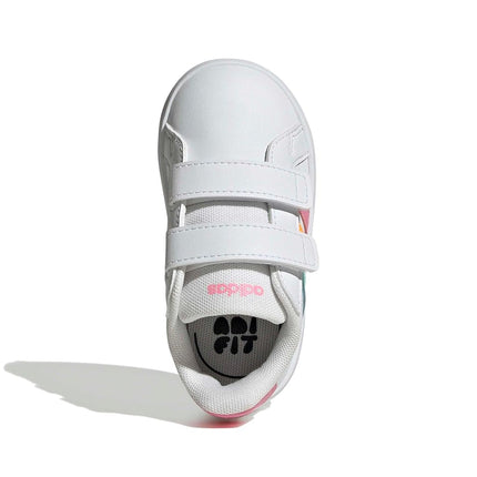 adidas Unisex Baby Grand Court 3.0 Shoes Infants, FTWR White/Bliss Pink/Lucid Tangerine, 4 UK Child