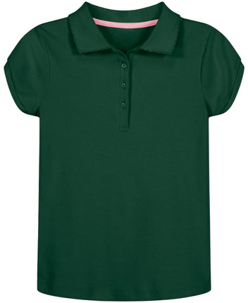 Nautica Girls' Uniform Short Sleeve Polo with Pico