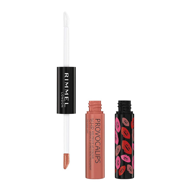 Rimmel London Provocalips 16hr Kiss-Proof Lip Color - Two-Step Liquid Lipstick to Lock in Color and Shine - 710 Kiss-Off, .14 fl.oz.