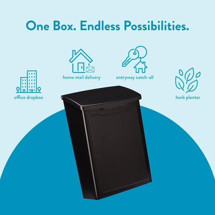 ARCHITECTURAL MAILBOXES 2681B Black Marina Wall Mount Mailbox, S