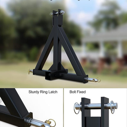 KYBOLT 3 Point 2" Trailer Hitch Receiver Heavy-Duty for Category 1 Tractors Compatible with Kubota, BX, LM25H, WLM Tractor, NorTrac, Yanmar, Kioti, Cat, John Deere Sale