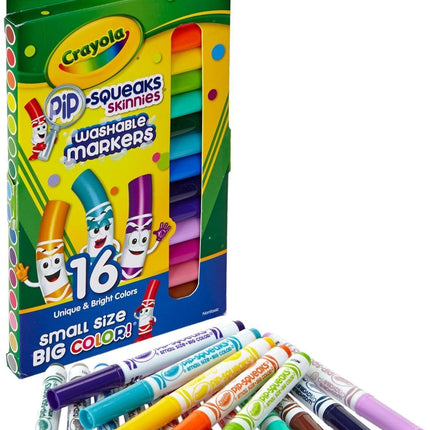 Crayola 16 Count Wash Pip Squeaks Skinnies- Fine L