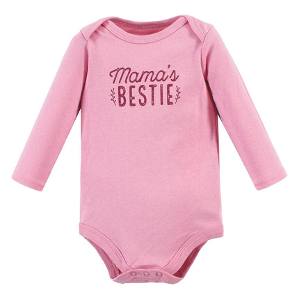 Pañaleros de manga larga de algodón unisex para bebé Hudson Baby, paquete de 3 unidades, estampado Little Love Flowers, 0-3 meses
