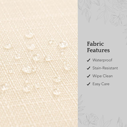 Elrene Home Fashions Laurel Solid Texture Water and Stain Resistant Table Cloth Tablecloth, 60''X84'' Rectangle, Ivory