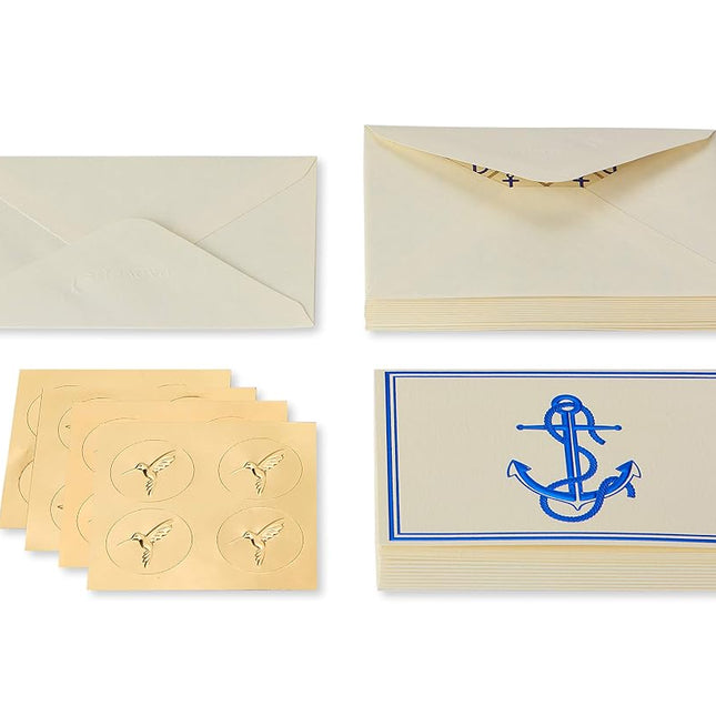 Papyrus Blank Cards with Envelopes, Nautical Anchor (16-Count)