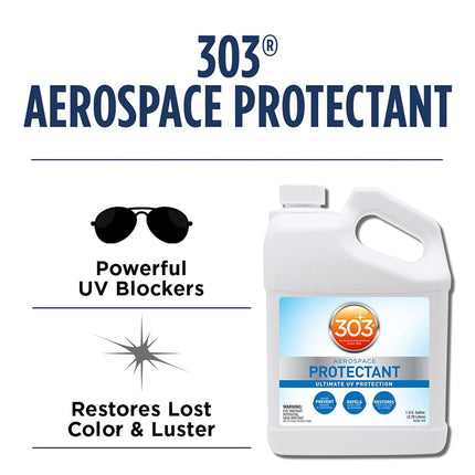 303® Aerospace Protectant - Provides Superior UV Protection, Helps Prevent Fading and Cracking, Repels Dust, Lint, and Staining, Restores Lost Color and Luster, (30313) 946 ml