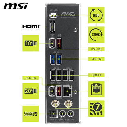 MSI MAG B850 TOMAHAWK WIFI Motherboard, ATX - Ryzen 9000/8000/7000, AM5