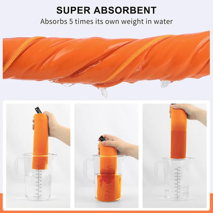 Rainleaf Serviette Microfibre Parfaite pour les Voyages, le Sport et la Plage. Séchage Rapide - Super Absorbante - Ultra Compacte. Idéale pour le Camping, la Randonnée, la Salle de Sport, la Plage, la Natation, le Yoga, Orange, 76 X 152 cm.