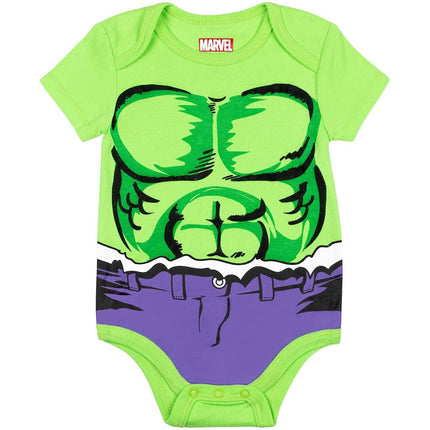 Marvel Baby Boys' 5 Pack Onesies - The Hulk, Spiderman, Iron Man and Captain America (3-6 Months)
