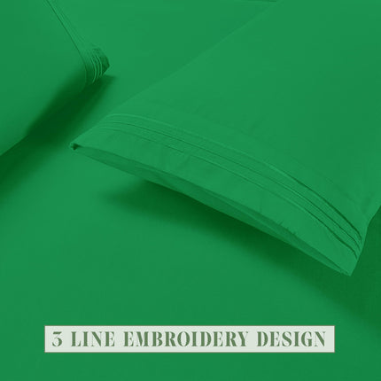 Elegant Comfort Luxury Soft 6-Piece 1500 Premium Hotel Quality Bed Sheet Set with Extra Deep Pockets 18-24 Inch, Wrinkle Free, Storage Pockets, Extra Deep Pocket 6PC Sheets, King, Emerald Green