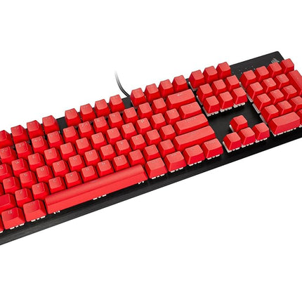 Kit de modification de touches Corsair PBT Double-Shot PRO – Touches PBT double injection – Rouge origine – Rangée inférieure standard – Surface texturée – Parois de 1,5 mm d'épaisseur – Amortisseurs toriques