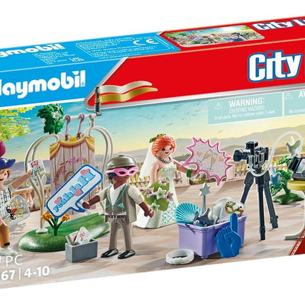 PLAYMOBIL 71367 City Life Wedding Photo Booth Promo Pack, photos of the wedding party, imaginative play fun with masks and many accessories, ceremonial role-play, playset suitable for children ages 4+