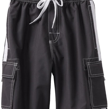 Kanu Surf Big Boys' Barracuda Swim Trunk, Charcoal, Medium (10/12)
