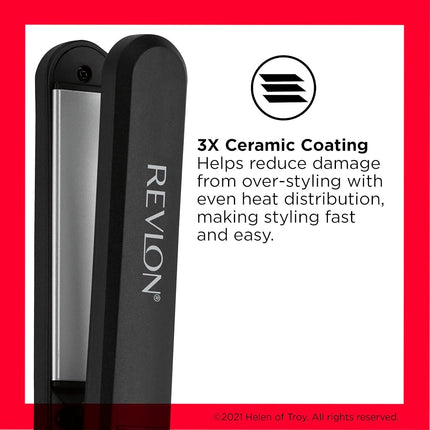 Revlon Rvst2082 Tourmaline Ceramic Digital Straightener, 1 Inch, Black
