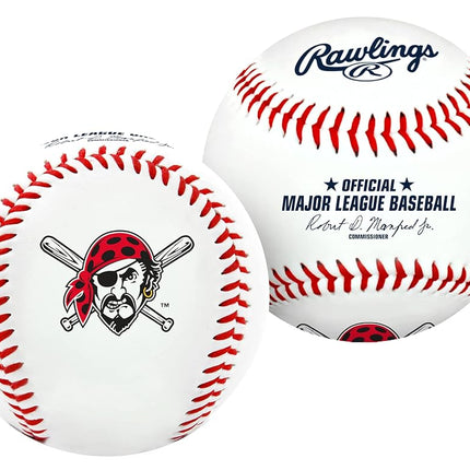 Rawlings MLB Pittsburgh Pirates Team Logo Baseball, Official, White