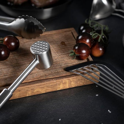 Kuhn Rikon SoftEdge Slice Turner Spatula for Fish and Eggs, Stainless Steel Turner with Silicone Edge for Non-Stick Cookware, Heat Resistant to 220°C, Hygienic Hanging Handle - Essential