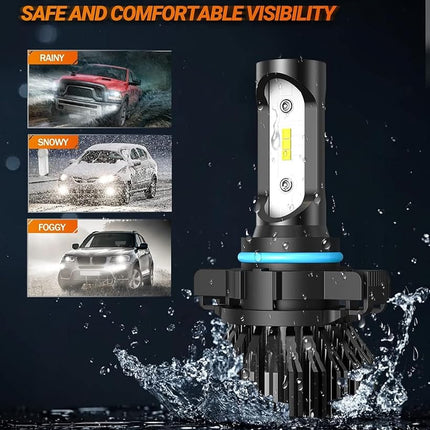 SEALIGHT 5202 LED Fog Light Bulbs, 14000Lumens 600% Brighter 6500K Cool White, Ultra Wide Angle Design, Plug and Play Non-Polarity, Waterproof, Dustproof, 2-Pack for Cars, Trucks, SUVs