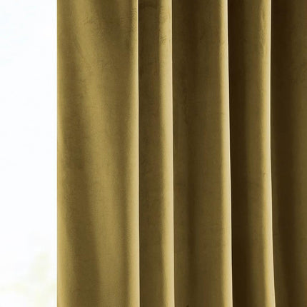 HPD Half Price Drapes Heritage Plush Velvet Curtains 108 Inches Long Room Darkening Curtains for Bedroom & Living Room 50W x 108L, (1 Panel), Peat Green