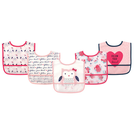 Hudson Baby Waterproof Bib with Crumb Catcher Pock