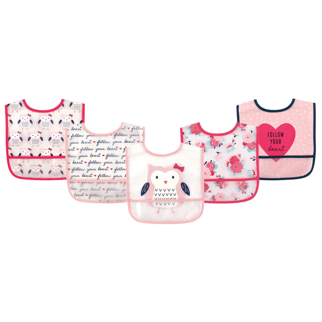 Hudson Baby Waterproof Bib with Crumb Catcher Pock