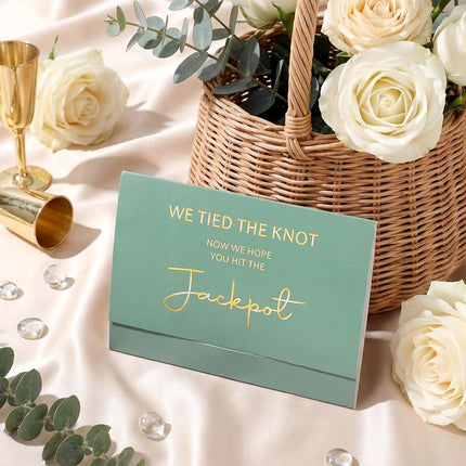 Zhanmai 100 Pcs Lottery Ticket Envelopes for Wedding Favors, Sage Green