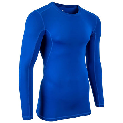 CHAMPRO Long Sleeve Compression Shirt - Polyester/Spandex, Adult 3X-Large, Royal