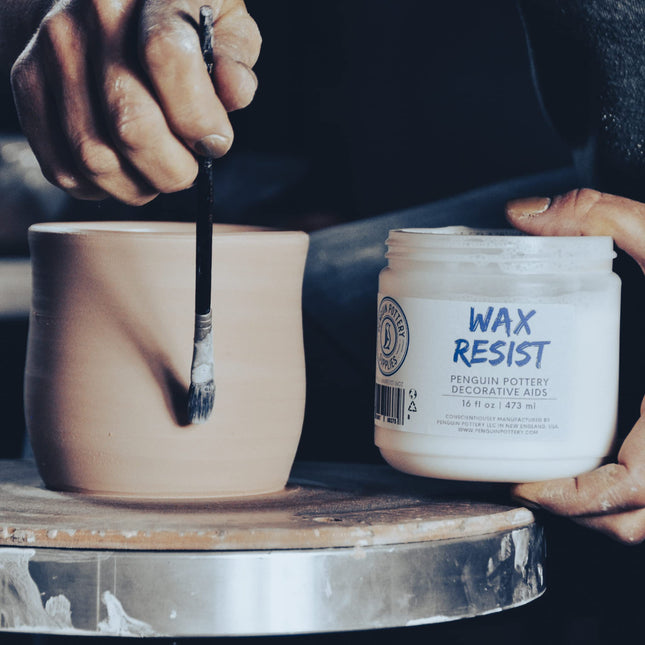 Penguin Pottery - Premium Ceramic Wax Resistant to Pottery Glaze, Ceramic Slip Clay and Ceramic glazes - Alternative to Latex Resist for Pottery - Ceramic kit for Pottery - 1