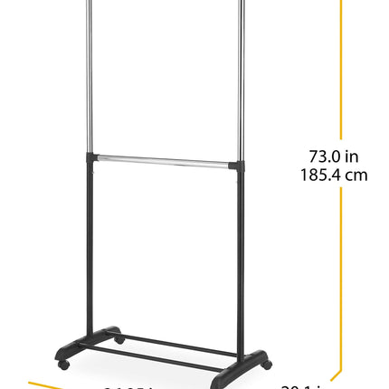 Whitmor Expandable Garment Rack, Gunmetal