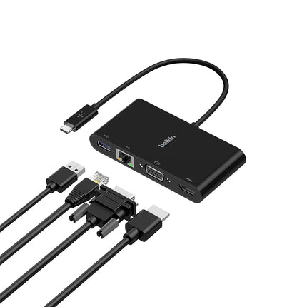 Belkin USB C Hub, 4-in-1 MultiPort Docking Station