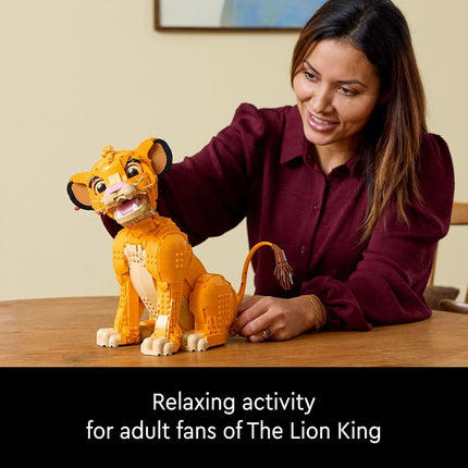 LEGO Disney Young Simba The Lion King Building Sets for Adults - Buildable Disney Figurine for Display, Ages 18+ - DIY Kits & Crafts for Fans of Movie - Collectible Disney Gift for Christmas - 43247