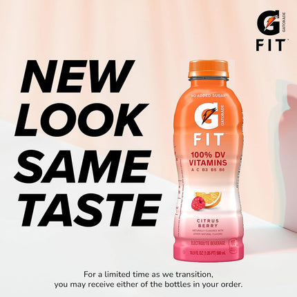 Gatorade G Fit Electrolyte Beverage, Healthy Real Hydration, Citrus Berry, 16. Bottles (12 Pack)