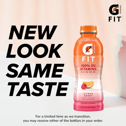 Gatorade G Fit Electrolyte Beverage, Healthy Real Hydration, Citrus Berry, 16. Bottles (12 Pack)