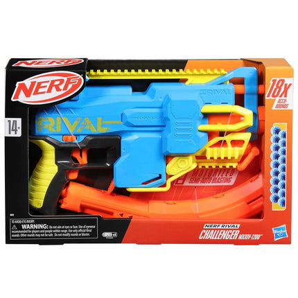 Nerf Rival Challenger MXXIV-1200 Motorized Blaster, Curved 12 Round Magazine, 18 Nerf Rival Accu-Rounds, Gifts for Teens