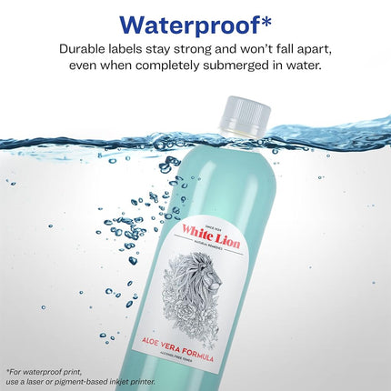 Avery Durable Waterproof Arched Labels with Sure Feed, 4.75" x 3.5", 100 Oil and Tear-Resistant Waterproof Labels, Print-to-The-Edge, Laser/Pigment-Based Inkjet Printable Labels