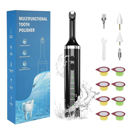 Teeth Polisher with 5 Brush Heads 8 Polish Pastes 